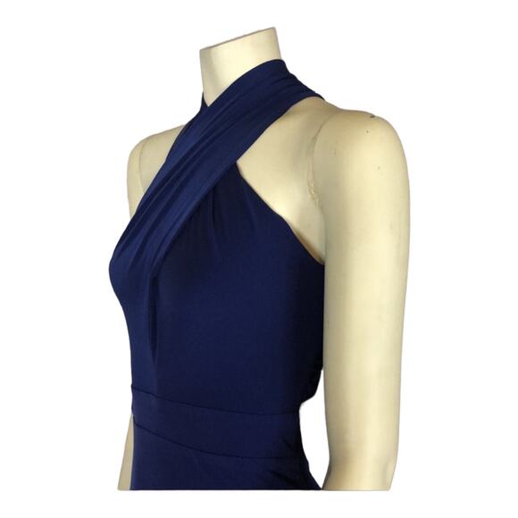 AG STUDIO Navy halter neck cutout back maxi dress size small - Picture 13 of 14